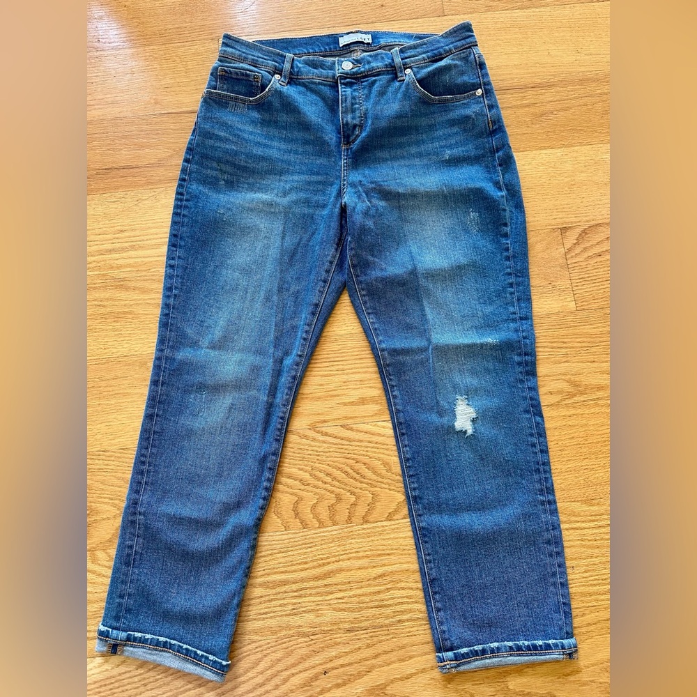 LOFT Dark Blue Straight Leg Jeans Size 8